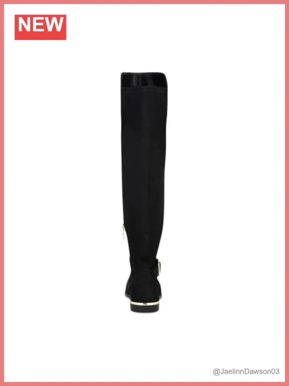 Nine West Over-the-Knee Faux Suede Boots Round Toe Buckle Zip Heels